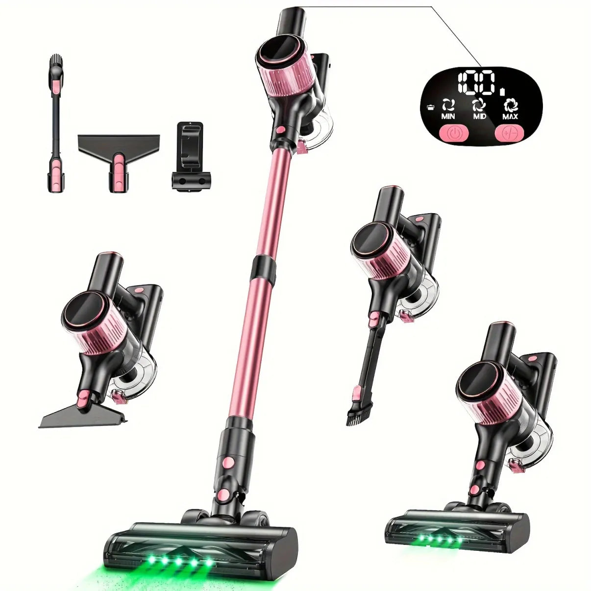 AS-44 Stick Vacuum – 28 kPa Cordless Power, 8-in-1