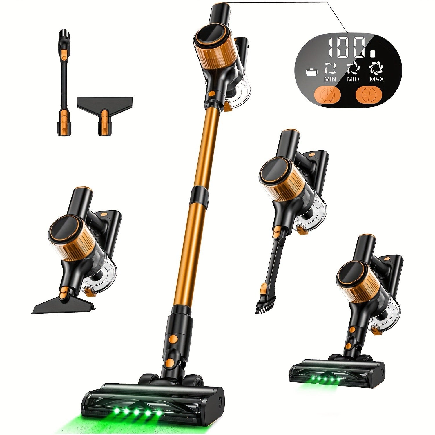 AS-44 Stick Vacuum – 28 kPa Cordless Power, 8-in-1